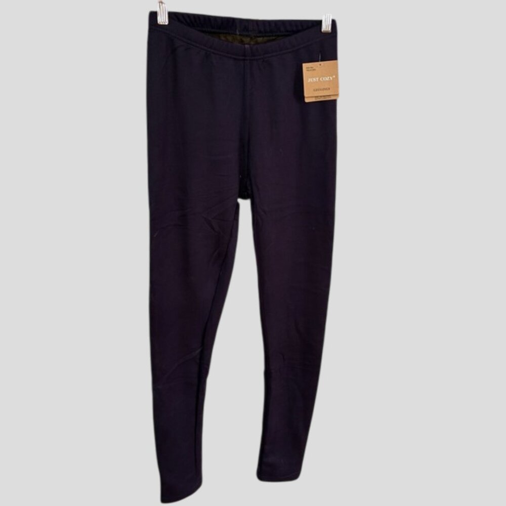 NWT Just Cozy Navy Faux Fur Lined Leggings - Picture 2 of 14